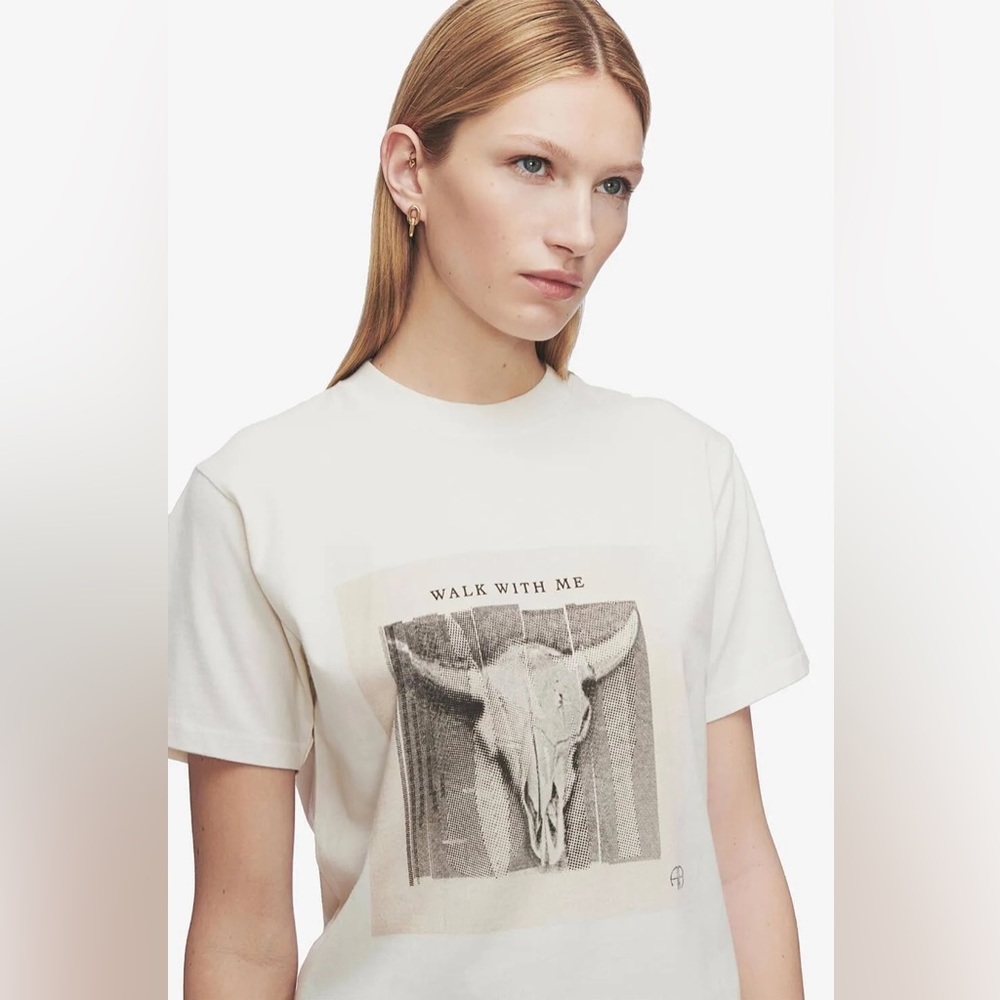 Anine Bing Lili Walk with Me T-Shirt - Ivory